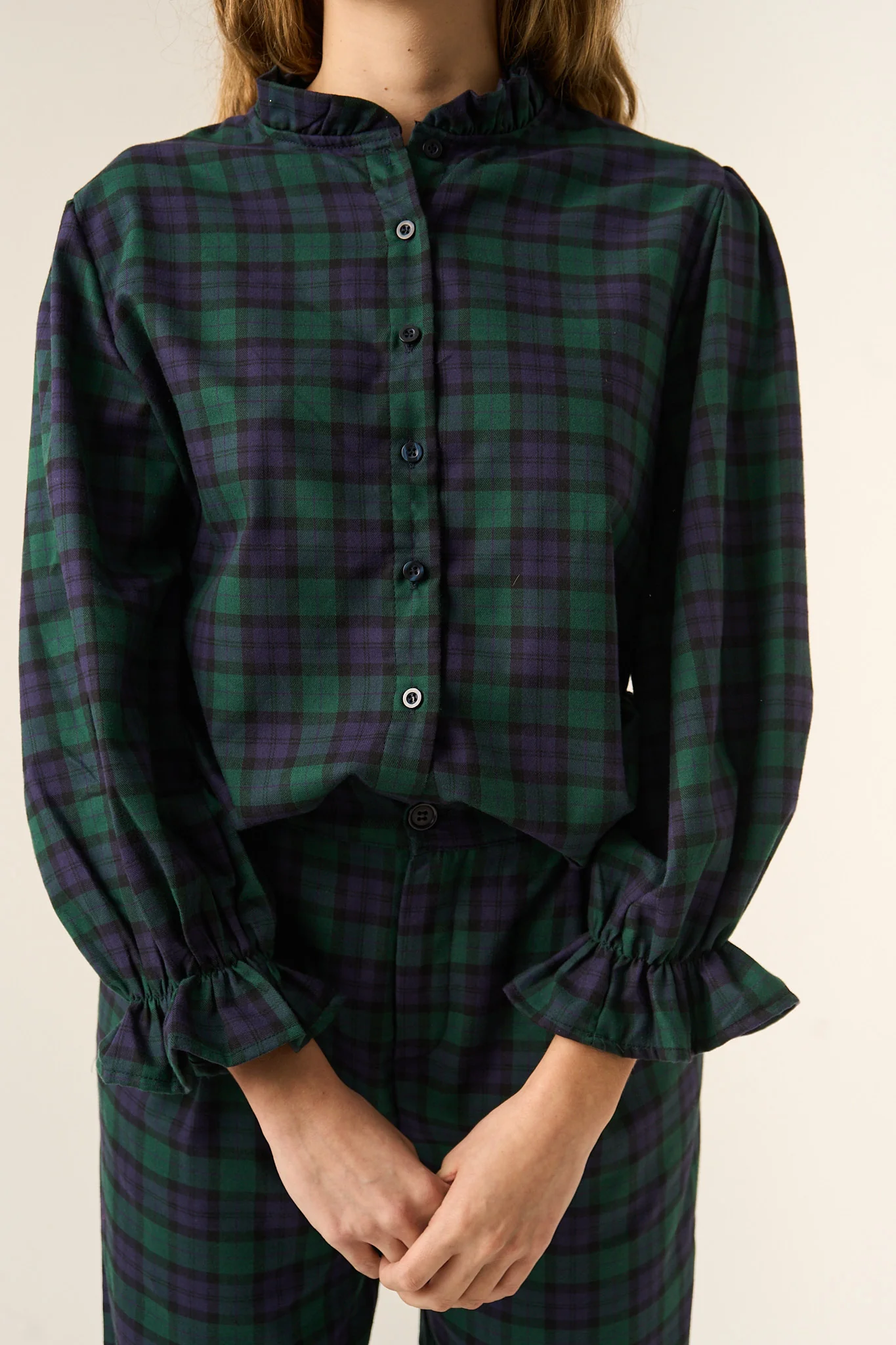 Blusa Alia Verde y Marino - Image 3