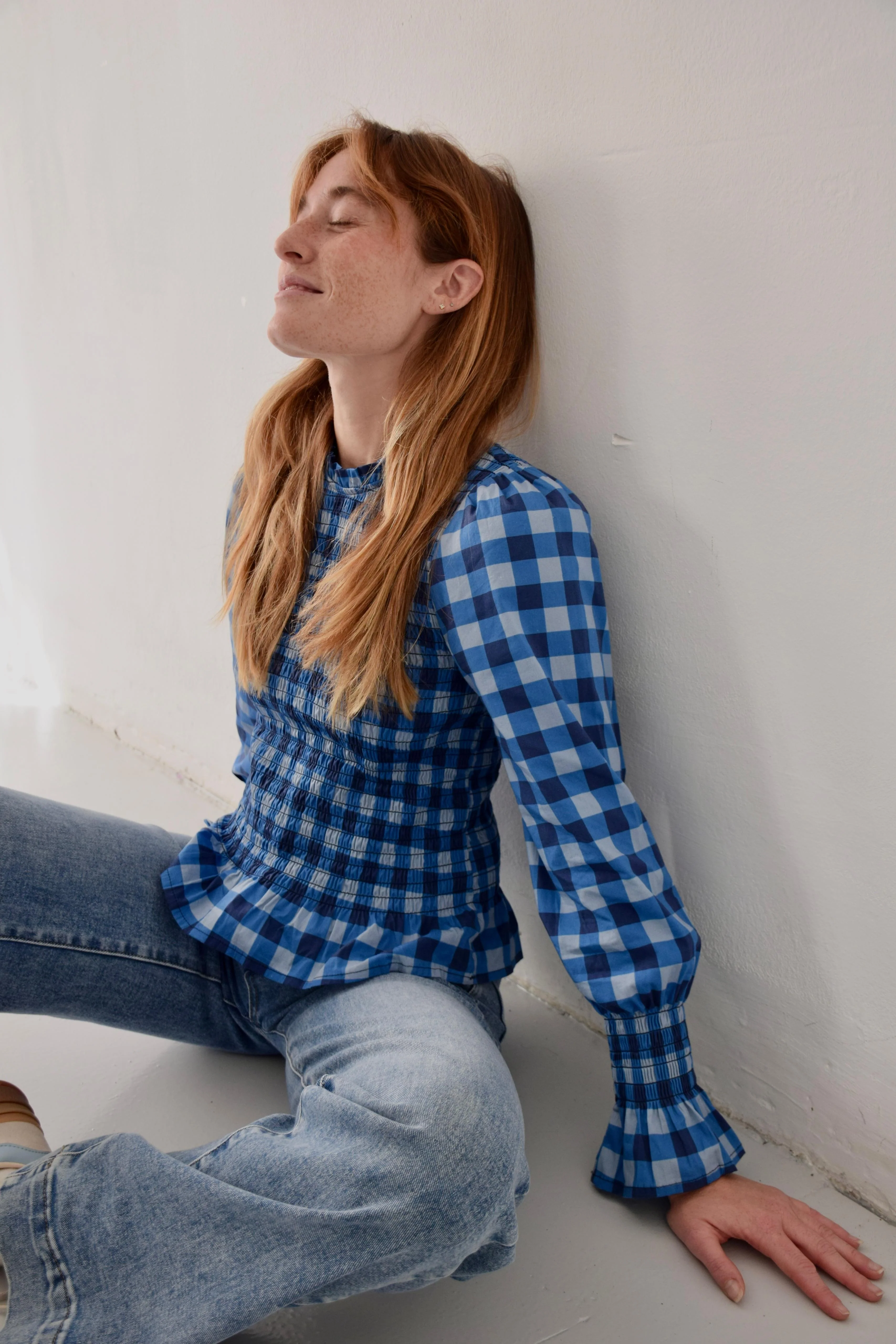 Blusa Chía Cuadros Azul Marino - Image 5