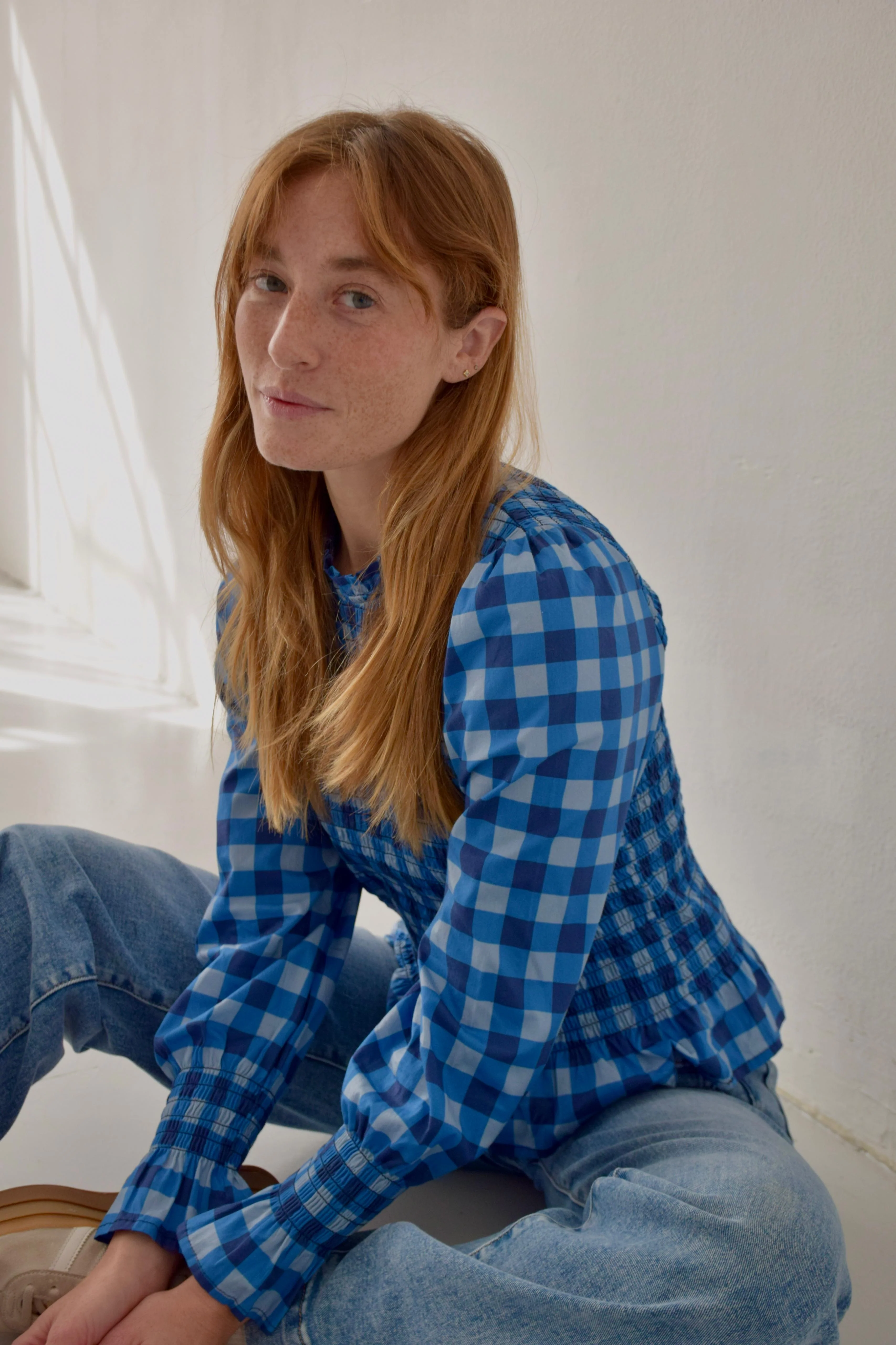 Blusa Chía Cuadros Azul Marino - Image 6