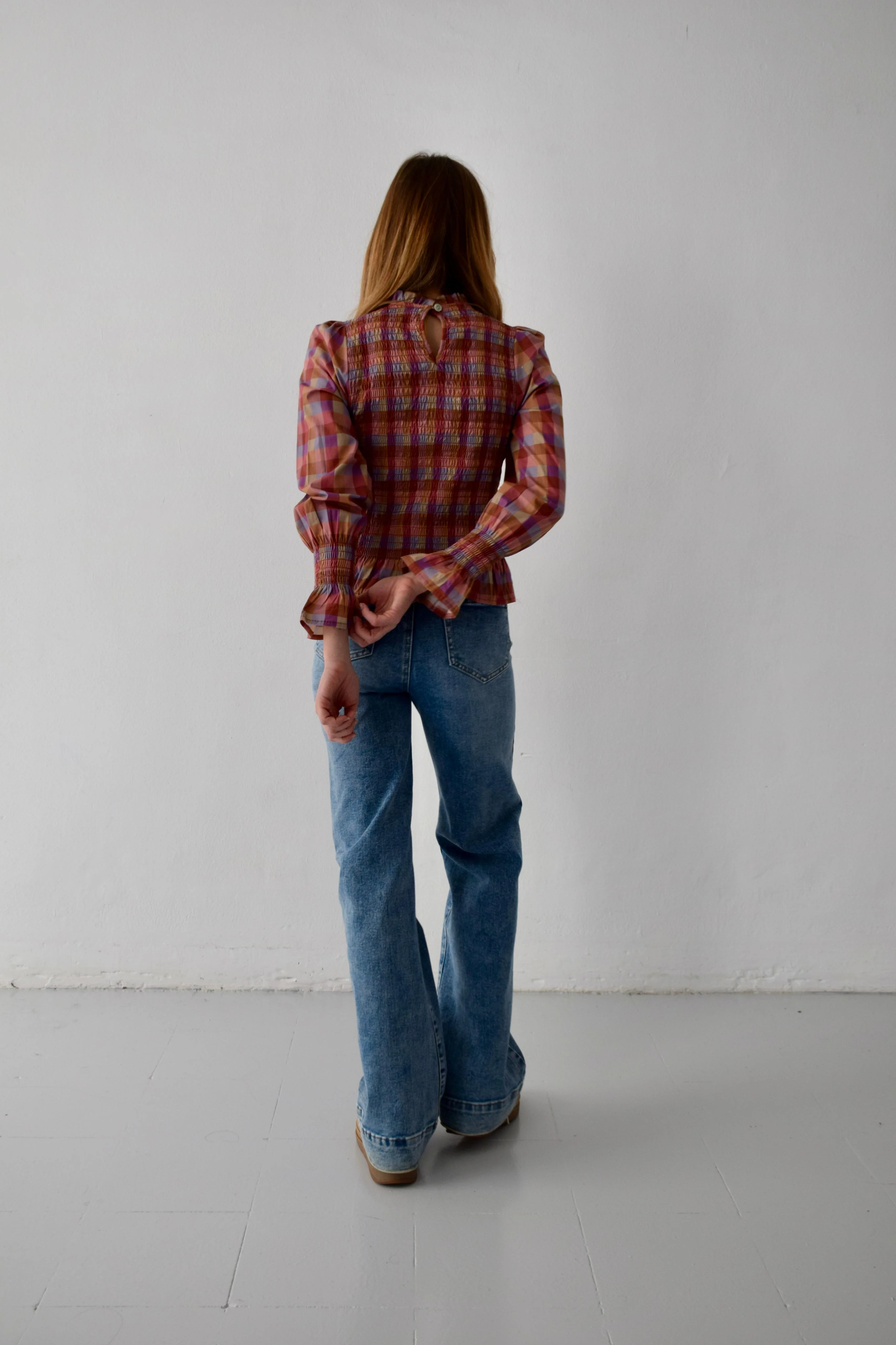 Blusa Chía Cuadros Magenta - Image 4