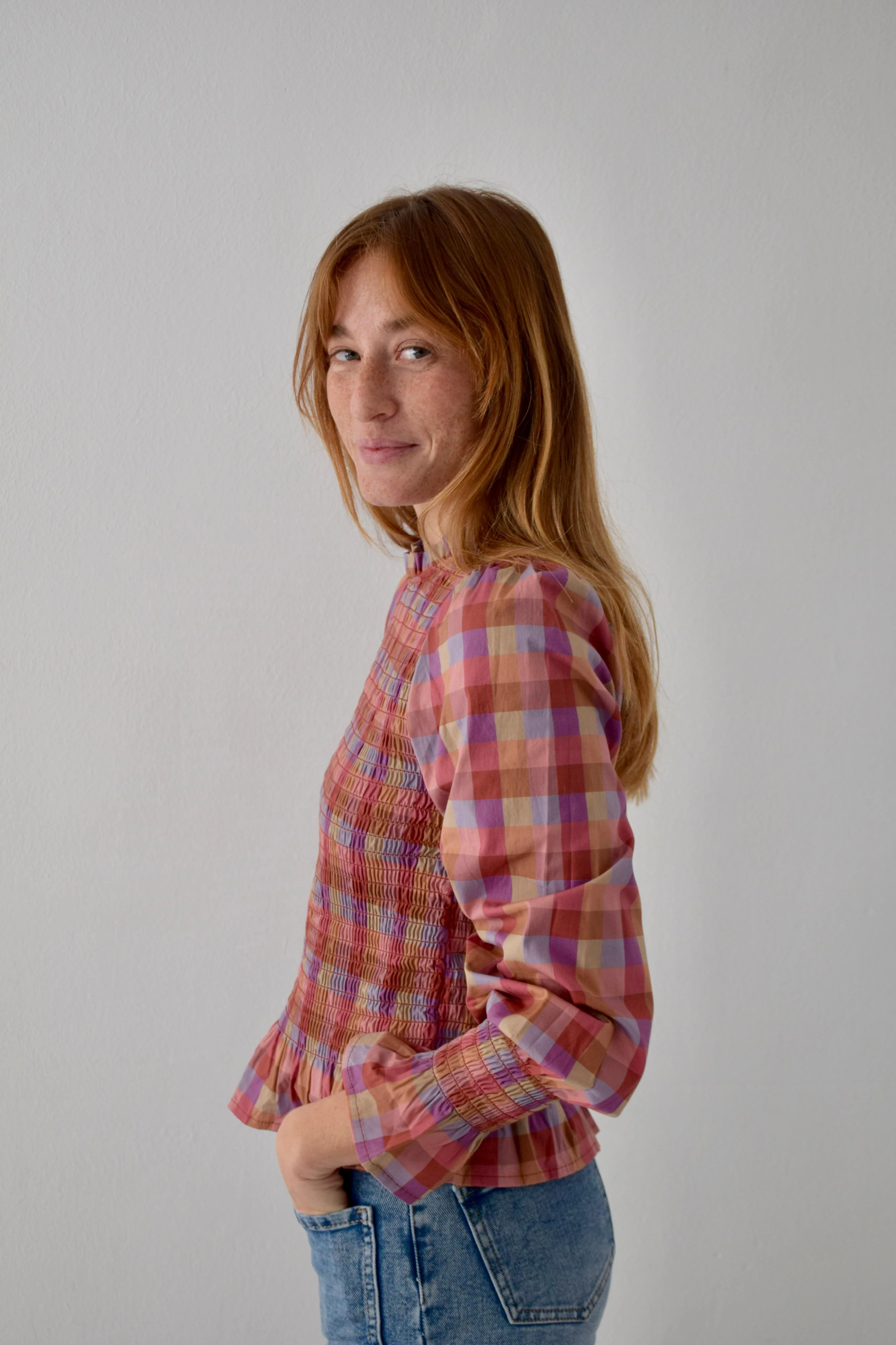 Blusa Chía Cuadros Magenta - Image 5