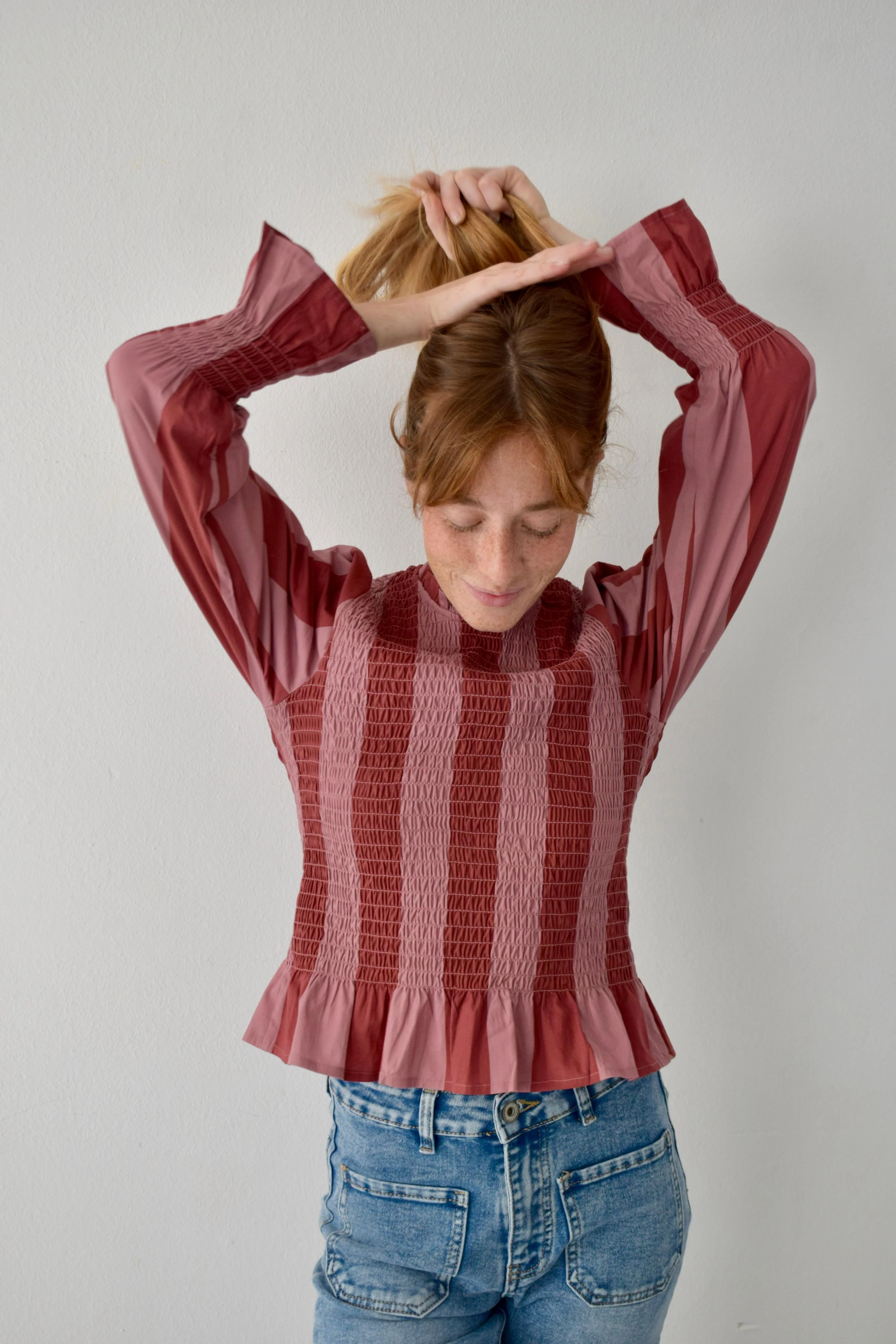 Blusa Chía Rayas Burgundy - Image 3
