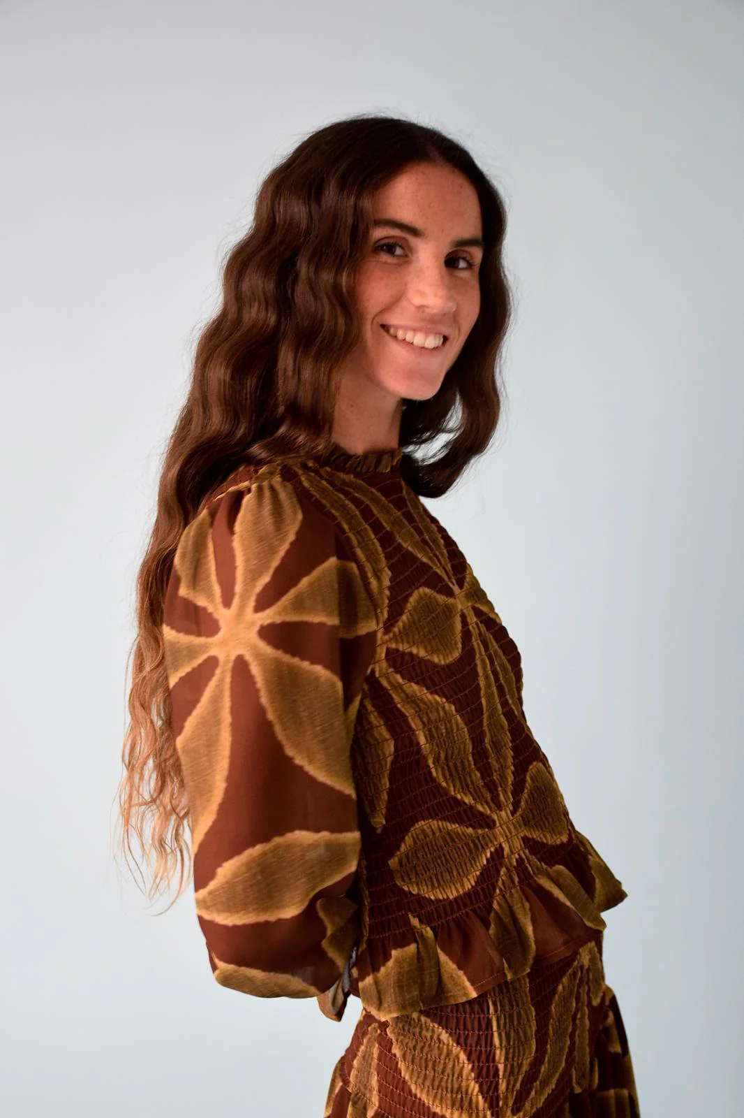 Blusa Trébol Chía Verde y Marrón - Image 3