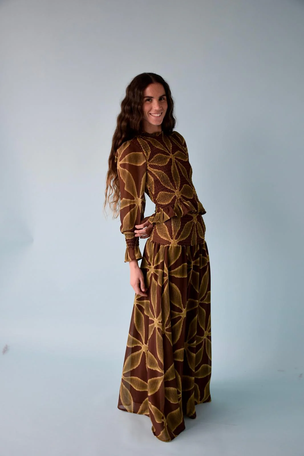 Blusa Trébol Chía Verde y Marrón - Image 4