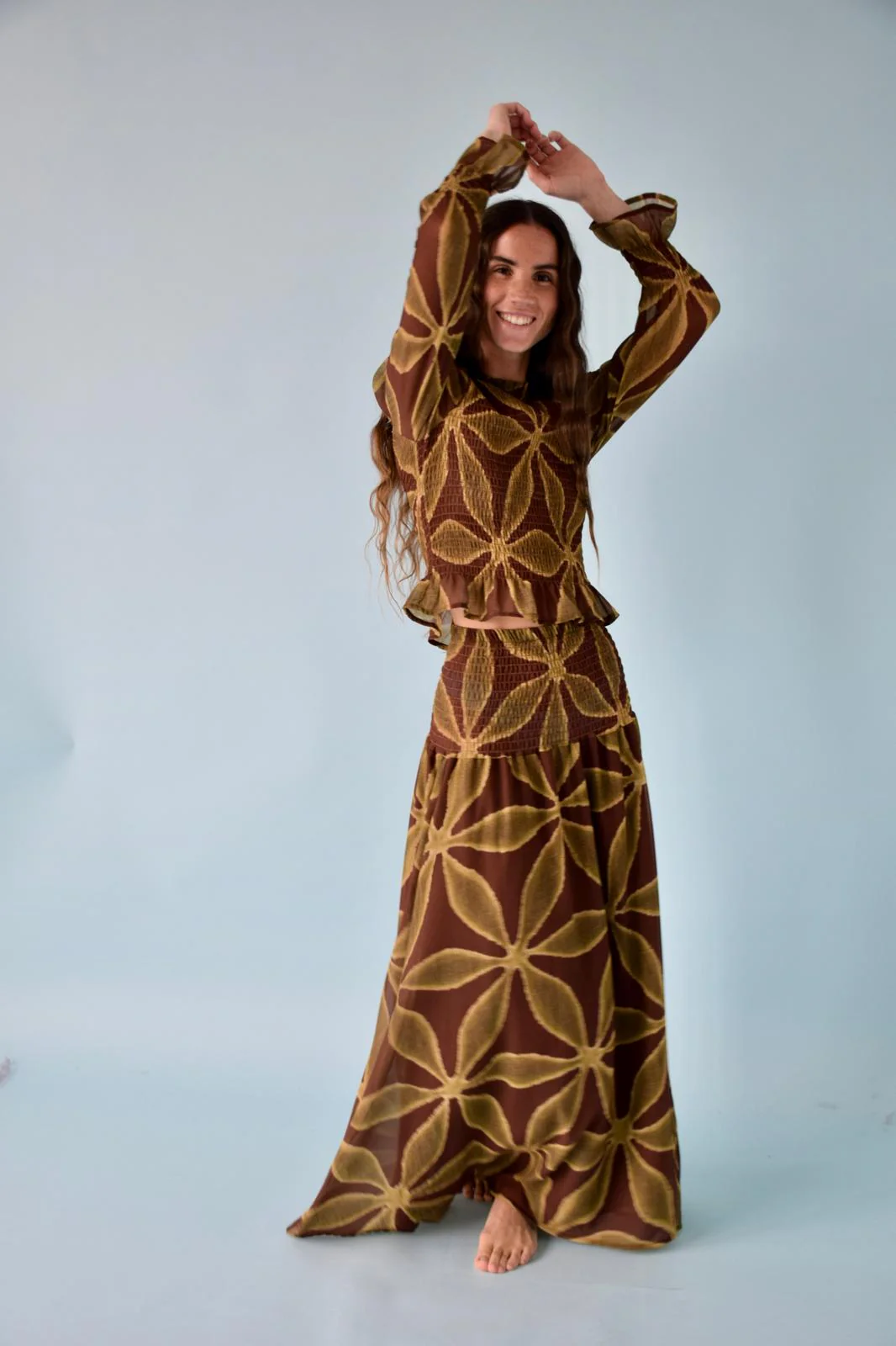 Blusa Trébol Chía Verde y Marrón - Image 7