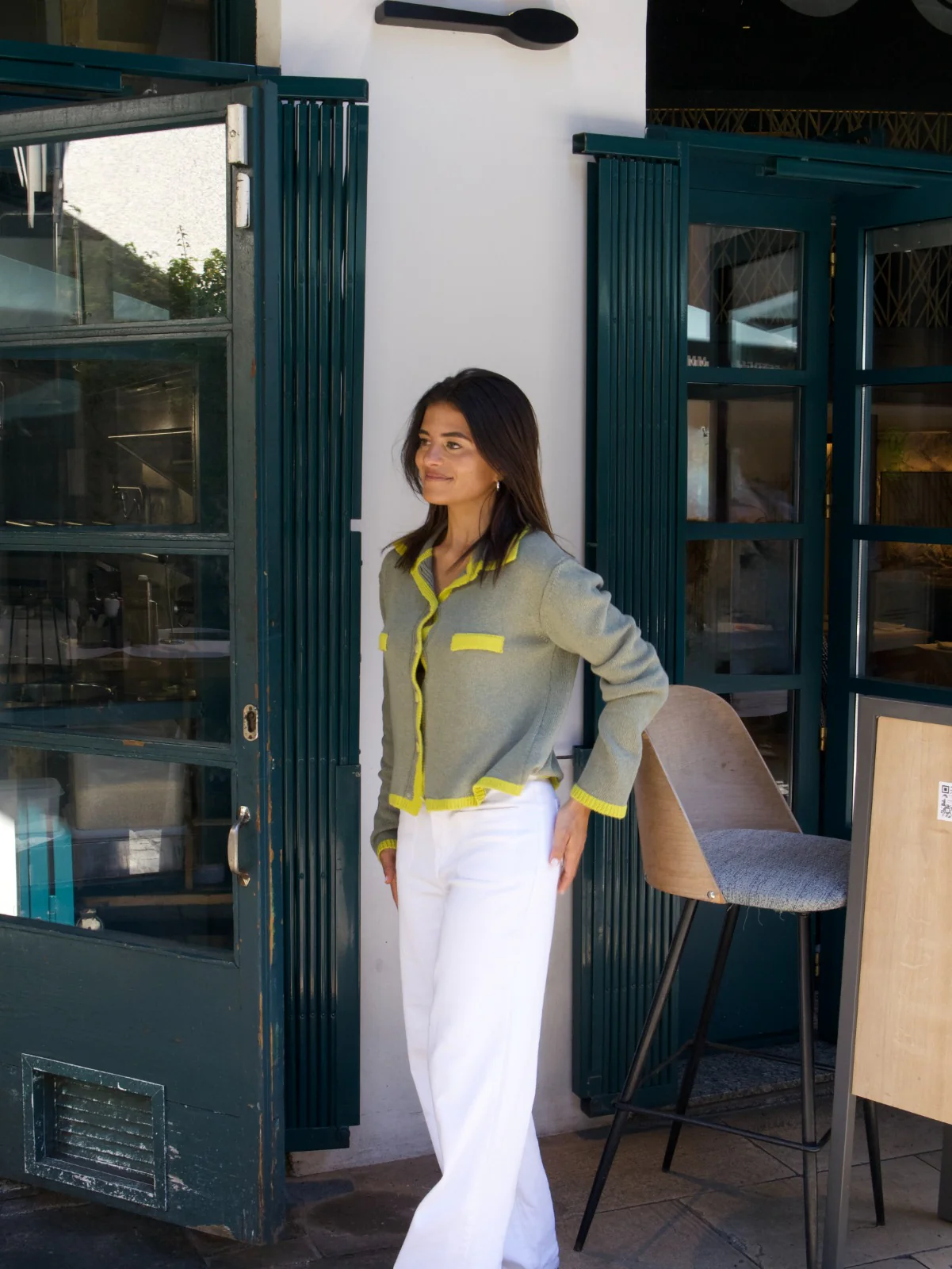 Cárdigan Teresa Verde Algodón - Image 3