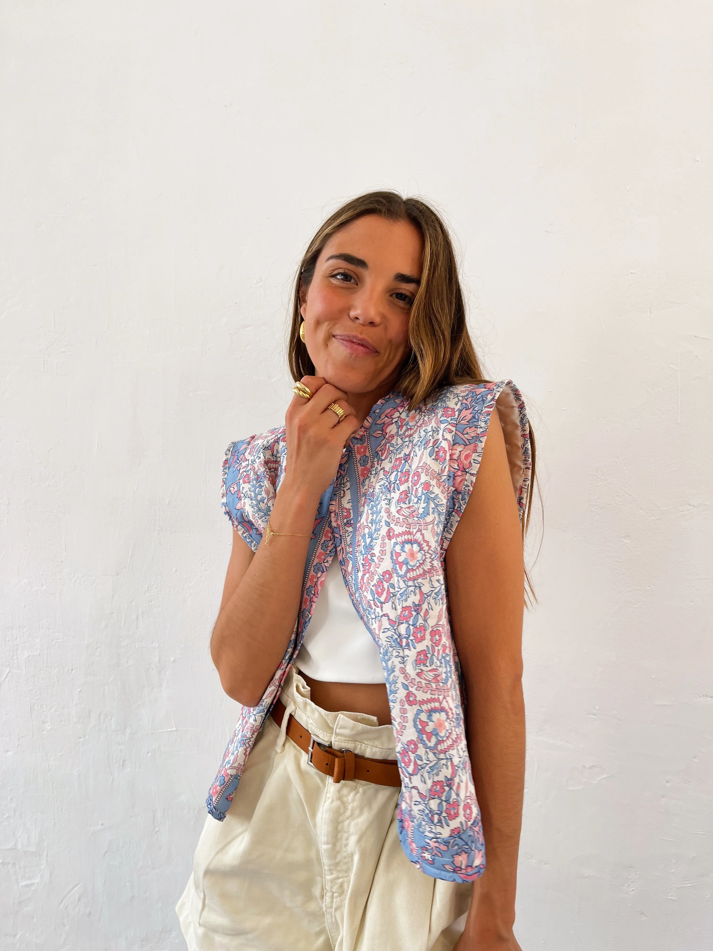 Chaleco Flores Azul - Image 4