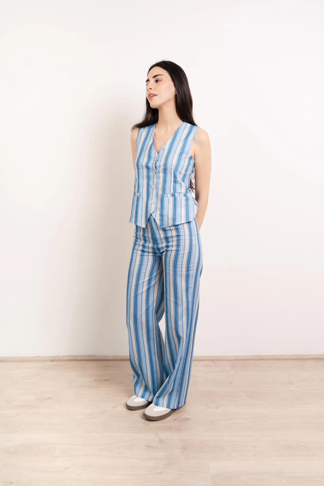 Pantalón Ana Azul Lino - Image 7