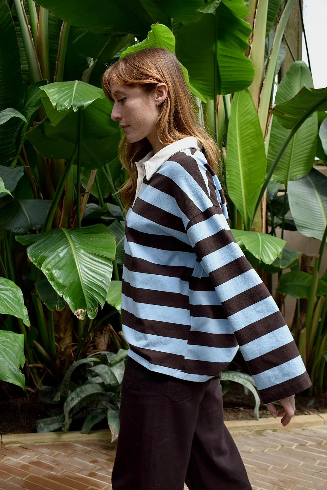 Polera Filipa Marrón y Celeste - Image 5