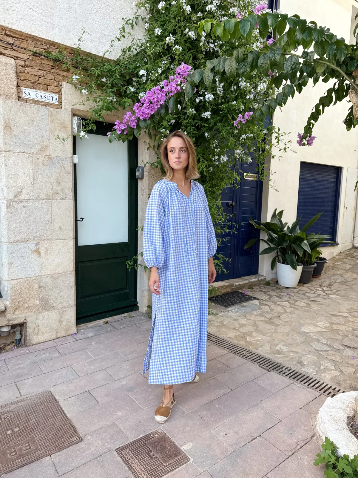 Vestido Matilde Vichy  Celeste - Image 6