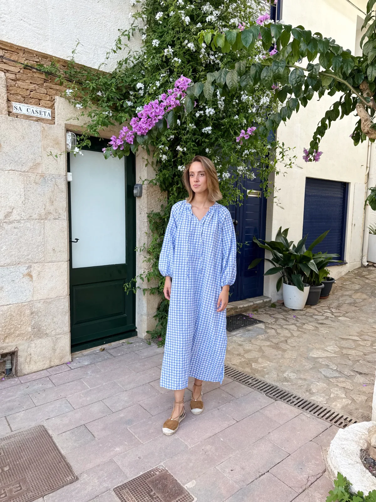 Vestido Matilde Vichy  Celeste - Image 9